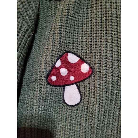 Thorn & Fable Mushroom Ghost Crop Cardigan Womens Small Fairy Grunge Whimsigoth - Picture 3 of 10